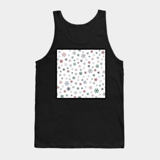 Winter pattern from colorful snowflakes on white Tank Top